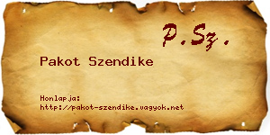 Pakot Szendike névjegykártya